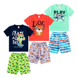 Kit 3 Conjunto Infantil Masculino Roupa Menino Atacado Top