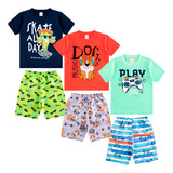 Kit 3 Conjunto Infantil Masculino Roupa Menino Atacado Top