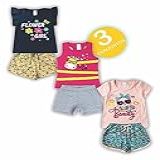 Kit 3 Conjunto Infantil Menina De Cotom 1 Ao 8 Verão Roupa De Calor Tamanho 6 Cor Multicolorido