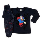 Kit 3 Conjunto Infantil Pijama Menino Meia Estação Inverno