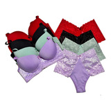 Kit 3 Conjunto Lingerie Plus Size Poliamida 48 50 E 52