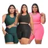 Kit 3 Conjunto Top Short Academia Plus Size Feminino
