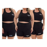 Kit 3 Conjunto Top Shorts Plus