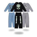 Kit 3 Conjuntos De Pijamas Infantil Para Menino Ou Menina