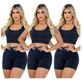 Kit 3 Conjuntos Feminos Para Academia Top E Short Lindo