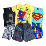 Kit 3 Conjuntos Roupa Infantil Personagem Masculino