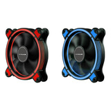 Kit 3 Cooler Fan Gabinete Pc 120mm 22 Led Ring Anel Arco Argola Gamer Vermelho Azul Barato Similar Dex Bluecase K754y