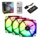 Kit 3 Cooler Gabinete Gamer Setup 120mm Fita Led Rgb Control