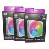Kit 3 Cooler Sickleflow Branco P Gabinete 12cm C Led Argb