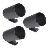 Kit 3 Copos 60mm Pvc Preto Automotivo P Relógios Manômetros