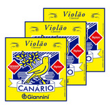 Kit 3 Cordas Giannini Canário Violão Nylon C bolinha Genwb