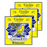 Kit 3 Cordas Giannini Para Violão Geswb Aço C bolinha 011