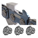 Kit 3 Correntes Com 25 Dentes E 50 Elos Sabre De 35cm Ms180