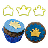 Kit 3 Cortador Coroa P Para Pasta Americana Biscuit Bluestar
