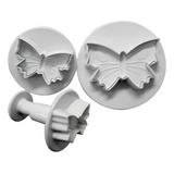 Kit 3 Cortador Ejetor Borboleta Para Pasta Americana Biscuit