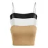 Kit 3 Cropped Cropt Faixa Liso Alcinha Fina Lycra Poliamida