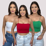 Kit 3 Cropped Faixa