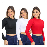 Kit 3 Cropped Feminino