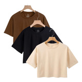 Kit 3 Cropped Feminino