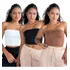 Kit 3 Cropped Feminino Top Faixa Suplex Forro Duplo Básico