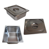 Kit 3 Cuba 3 Tampa Gastronômica De Inox Gn 1 2 100mm Buffet