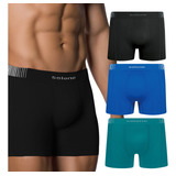 Kit 3 Cueca Boxer Sem Costura Microfibra Poliamida Selene