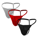 Kit 3 Cueca Fio Dental De Homem Calcinha Masculina Renda