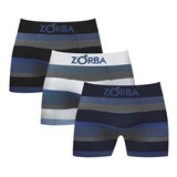 Kit 3 Cuecas Boxer Zorba Listrada 847 Original Em Algodão