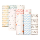 Kit 3 Cueiro Bebê Manta Estampado E Flanelado 1 0m X 80cm Cor Masculino