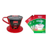 Kit 3 Cx Filtro Papel E 1 Suporte Plást Melitta N 100 Verm