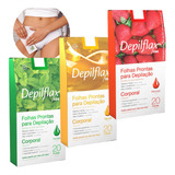 Kit 3 Cx Folhas Prontas Depilação Corporal Depilflax