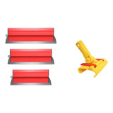 Kit 3 Desempenadeiras Berox Inoxidável 25 40 60cm Suporte