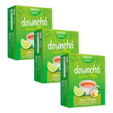 Kit 3 Desinchá Misto Limão Gengibre 10 Sachês Capim Hibisco