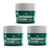 Kit 3 Desodorante Creme Herbissimo Action 55g