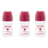 Kit 3 Desodorante Red Apple Rollon Unissex 50 Ml Cosinter