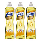 Kit 3 Detergente Gel Concentrado Neutro 400ml Limpol