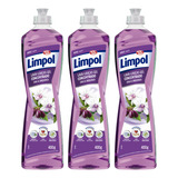 Kit 3 Detergente Gel Concentrado Uva E Orquídea 400ml Limpol