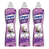 Kit 3 Detergente Limpol Gel Concentrado 400g Uva Orquídea