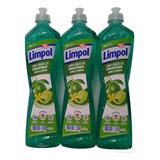 Kit 3 Detergente Limpol Gel Concentrado 400ml Limão