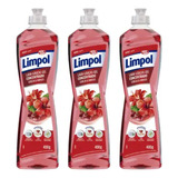 Kit 3 Detergente Limpol Gel Concentrado Cereja Hibisco 400g