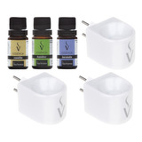 Kit 3 Difusor Elétrico Bivolt cerâmica 3 Essências 10ml