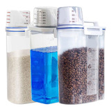 Kit 3 Dispenser 2 Litros Pote Hermetico Medidor Multiuso