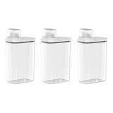 Kit 3 Dispensers Porta Sabão Líquido Pó Amaciante 2 3l Ou
