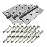 Kit 3 Dobradiça 4 Polegada De Inox 304 Escovado C Rolamento