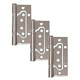 Kit 3 Dobradiças 884 SS201 Rolamento   4x3  Inox Escovado