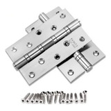 Kit 3 Dobradiças Inox Escovada 4x3 Com Rolamento Reforçada
