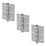 Kit 3 Dobradiças Porta Aluminio Madeira Ferro Inox Resistente Ultra Robusta Até 150kg Completa Ivendi Raro C Parafusos