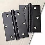 Kit 3 Dobradiças Preta E Polido Inox 304 3x2-5 Redondo Com Rolamento Carbono -Preto-