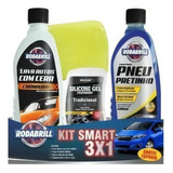 Kit 3 Em 1 Rodabrill P lavar Carro Silicone shampo pretinho