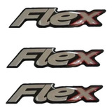 Kit 3 Emblema Adesivo Resinado Flex